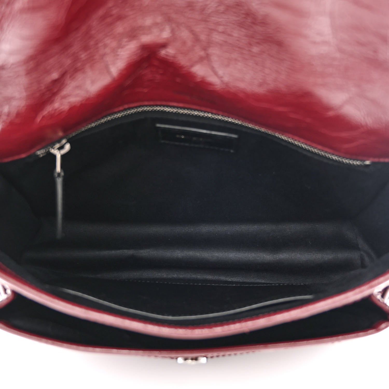 Saint Laurent Crinkled Calfskin Matelasse Monogram Medium Niki Chain Satchel Rouge Legion 5 of 10