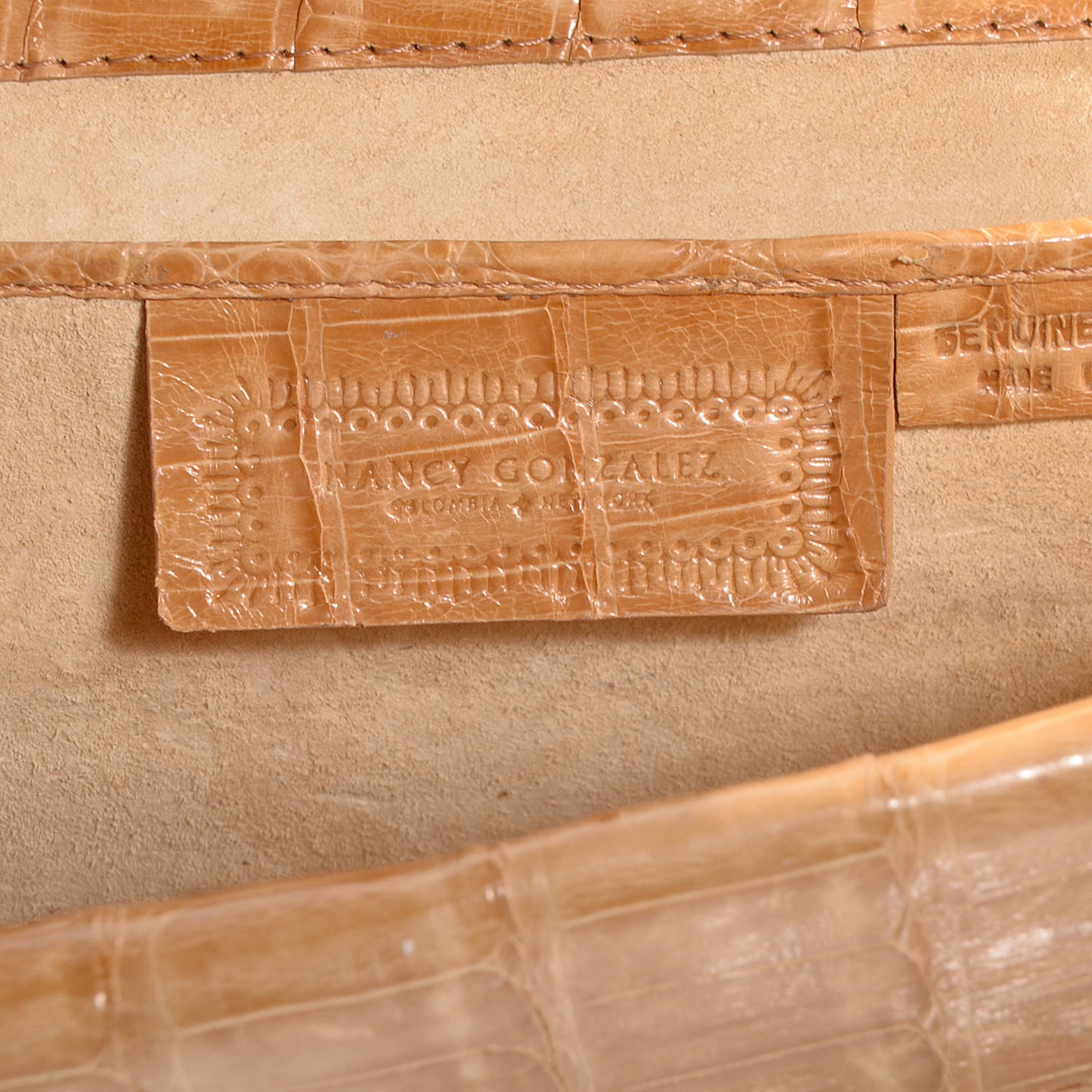 Crocodile Clutch Beige