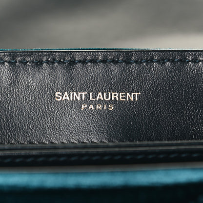 Saint Laurent Velvet Y Quilted Monogram Toy Loulou Crossbody Bag Dark Ottanio 13 of 31