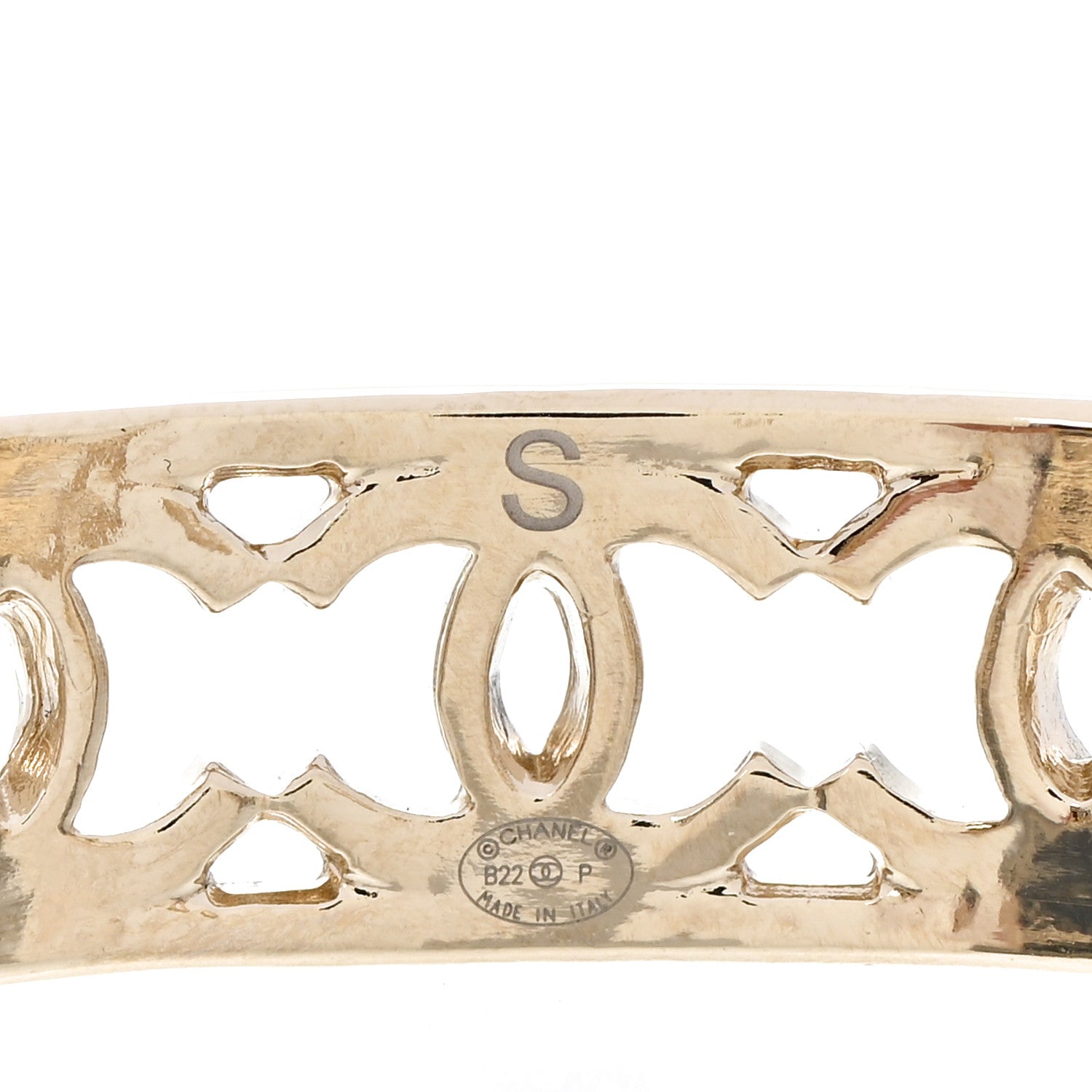 Chanel Metal Logo CC Cuff Gold 4 of 4