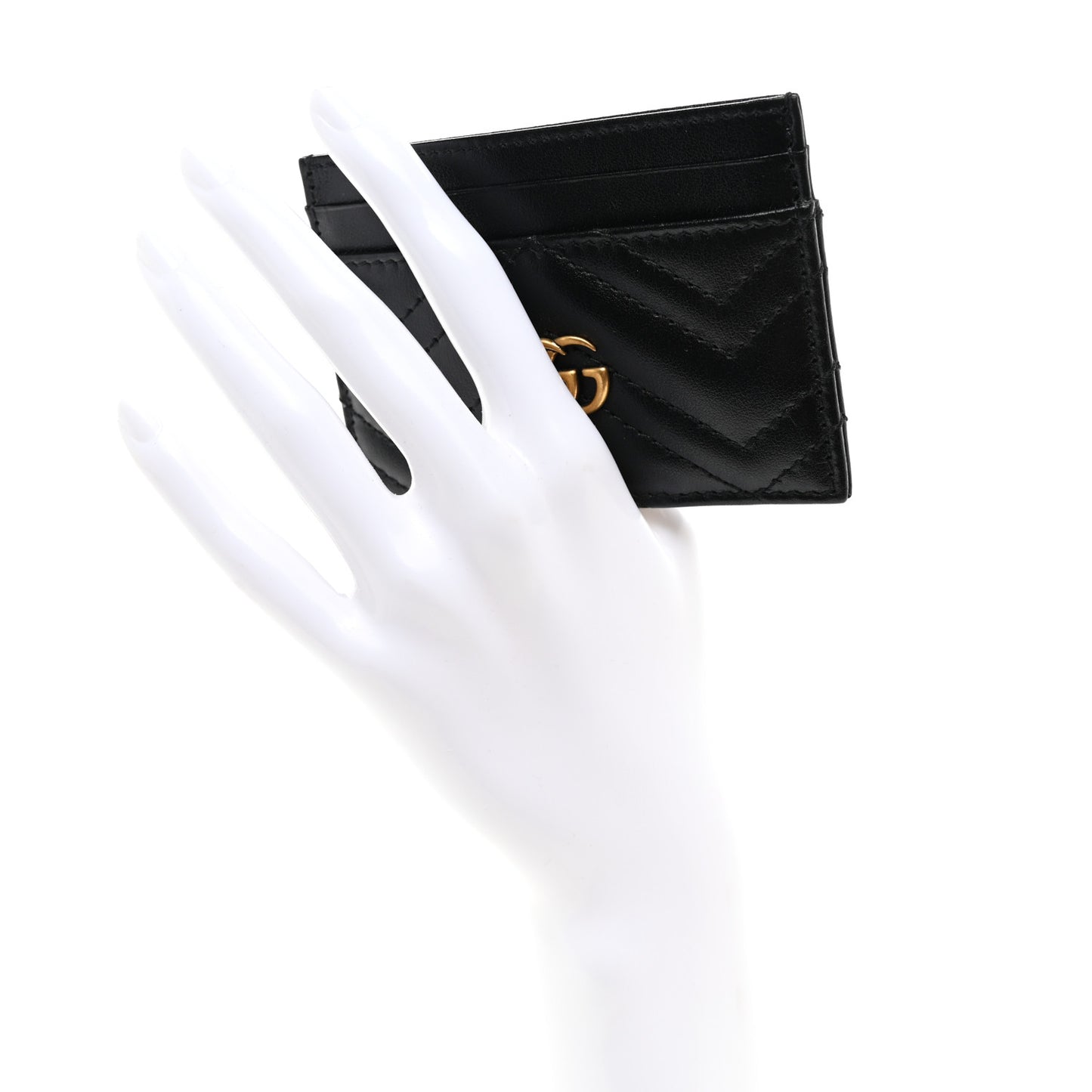 Calfskin Matelasse GG Marmont Card Holder Black