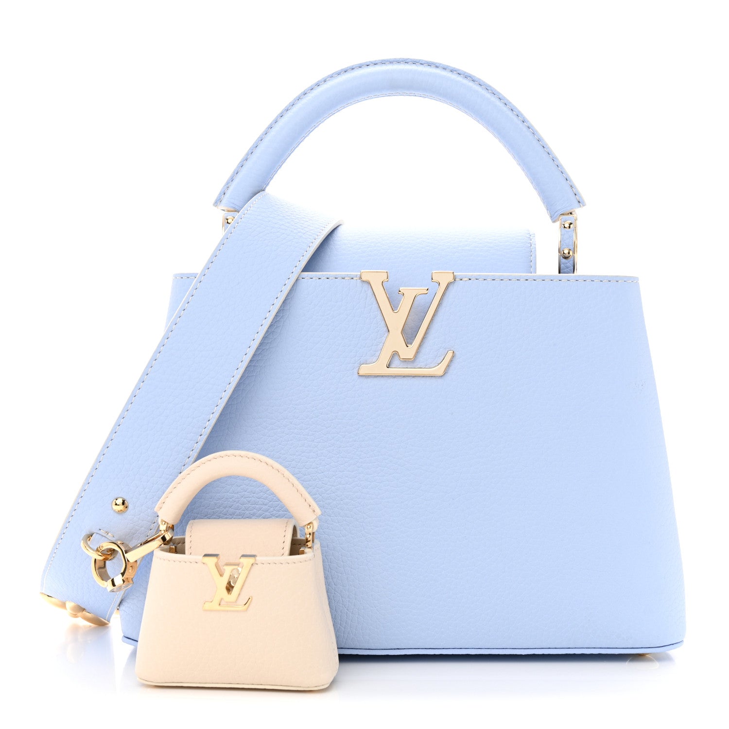 Louis Vuitton Taurillon MiniMe Capucines BB Candy Blue 1 of 11