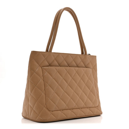 Chanel Caviar Quilted Medallion Tote Beige 3 of 15