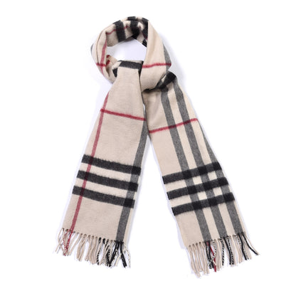 Burberry Cashmere Check Fringe Scarf Stone 8 of 8