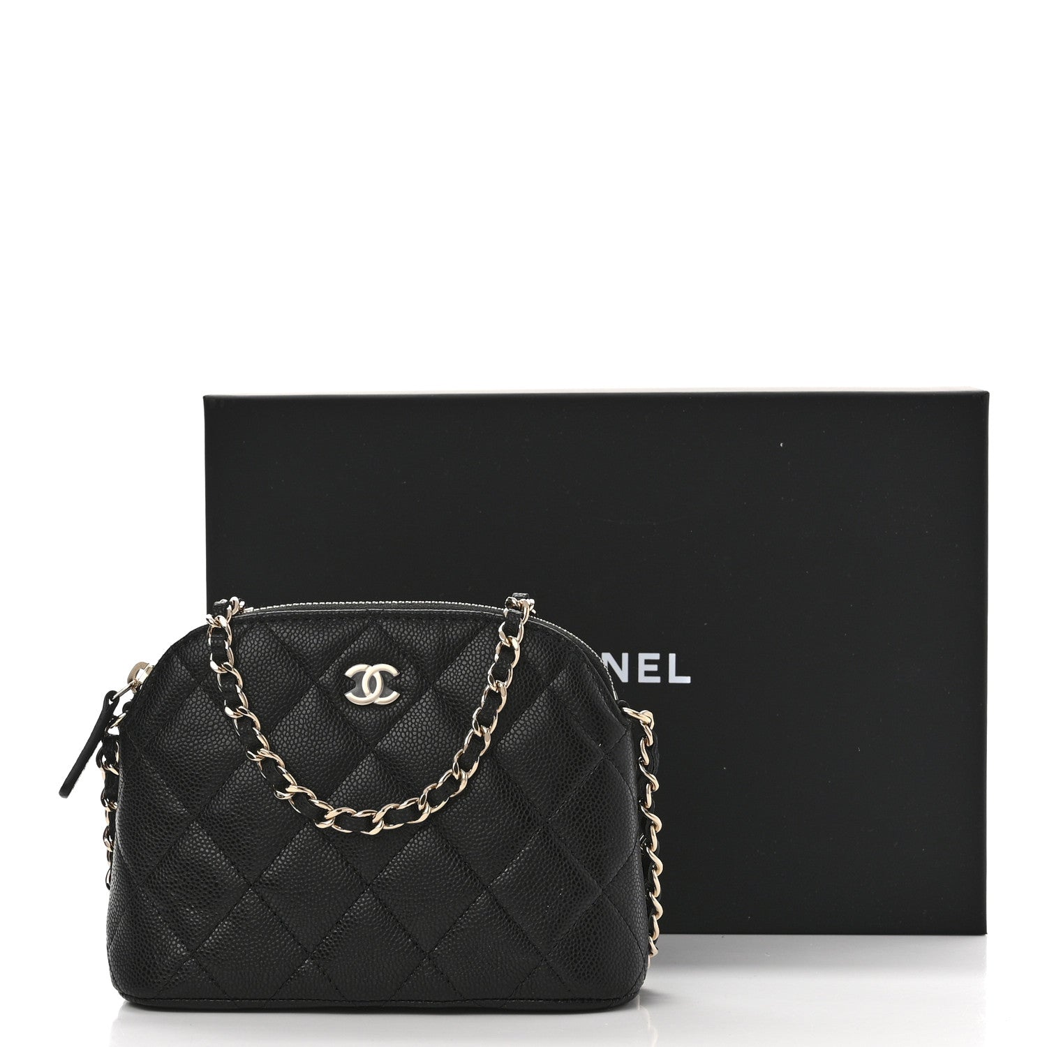 Chanel Caviar Quilted Classic Clutch with Chain Black 3 of 11