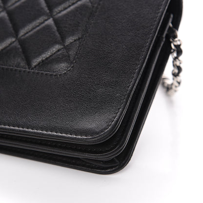 Chanel Sheepskin Quilted Mademoiselle Vintage Wallet On Chain WOC Black 12 of 15