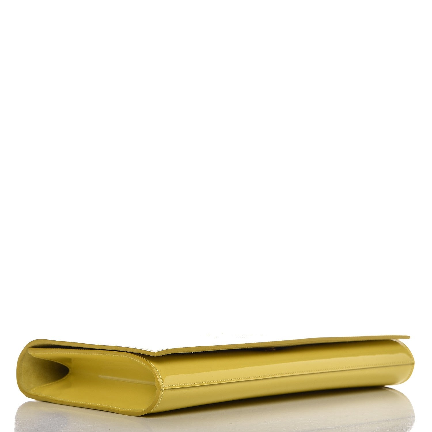 Saint Laurent Patent Calfskin Monogram Large Belle De Jour Clutch Yellow 4 of 7