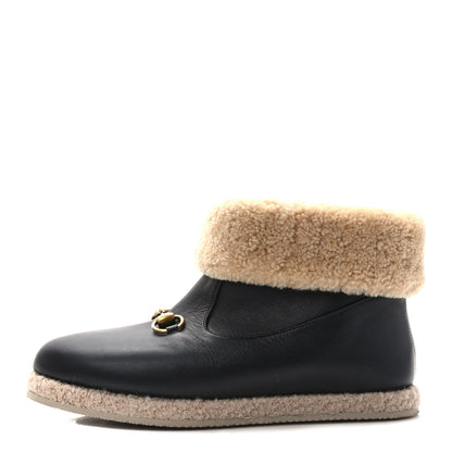 Gucci Calfskin Wool Womens Fria Horsebit Ankle Boots 40 Black Butterscotch 1 of 8