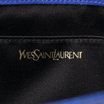 Saint Laurent Patent Calfskin Monogram Large Belle De Jour Clutch Royal Blue 6 of 11