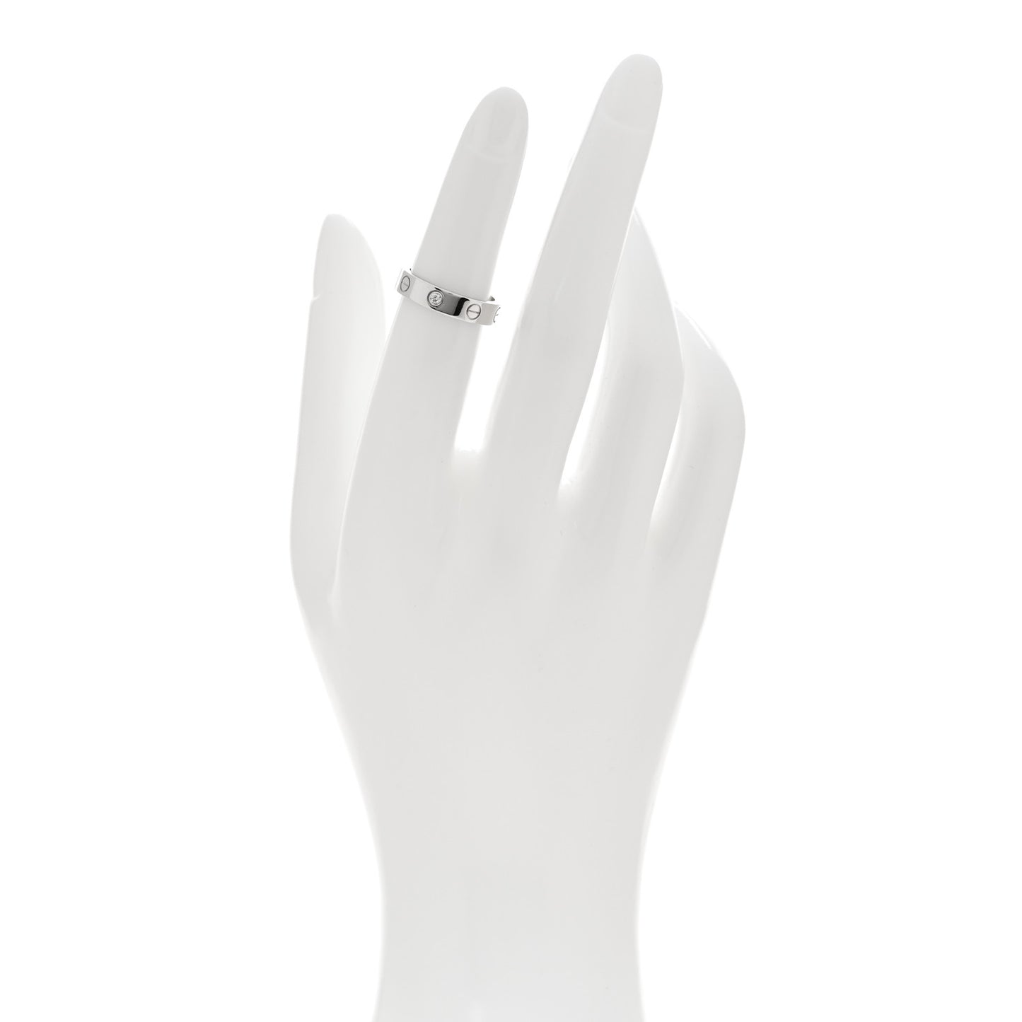 18K White Gold Diamond 4mm LOVE Wedding Band Ring 48 4.5