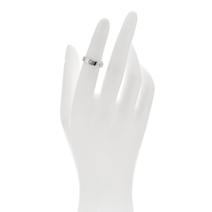 Cartier 18K White Gold Diamond 4mm LOVE Wedding Band Ring 48 4.5 2 of 4