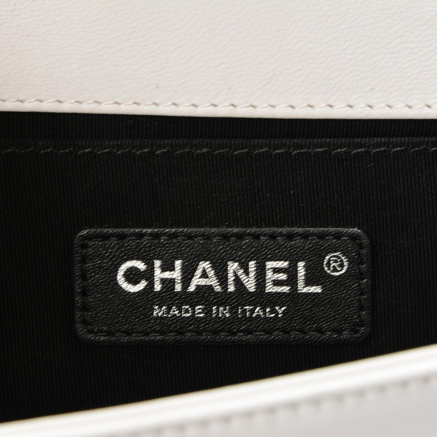 Calfskin Medium Bi-Color Boy Flap Black White