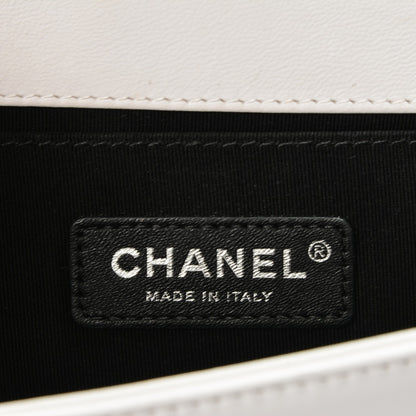 Chanel Calfskin Medium Bi-Color Boy Flap Black White 7 of 15