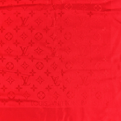 Louis Vuitton LOUIS VUITTON Silk Wool Monogram Shawl Pomme D'Amour 2 of 3