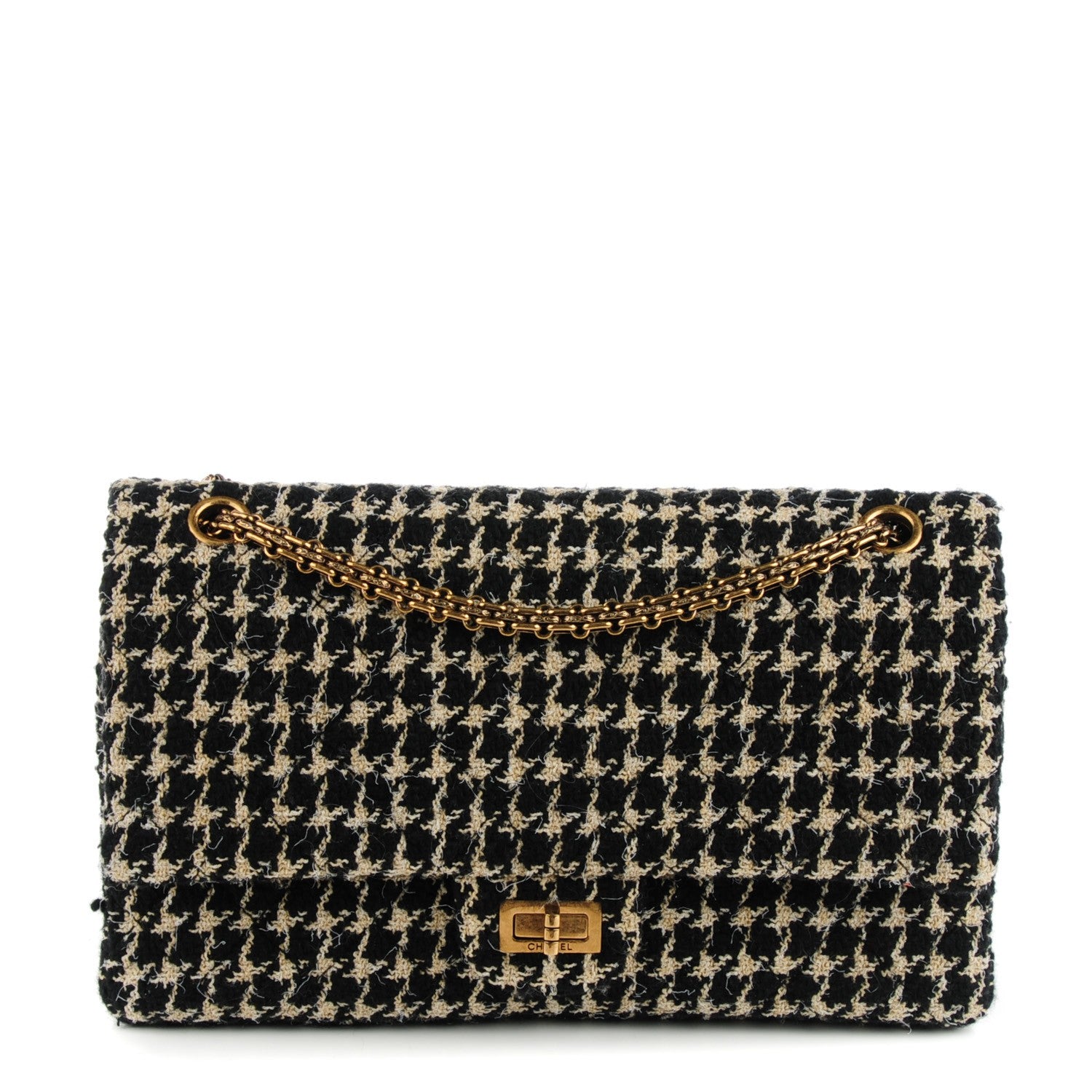 Chanel Fantasy Tweed 2.55 Reissue 226 Flap Black White 1 of 8