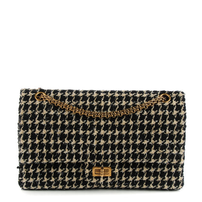 Chanel Fantasy Tweed 2.55 Reissue 226 Flap Black White 1 of 8