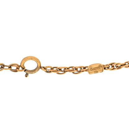 Chanel Metal Textured CC Chain Pendant Necklace Gold 4 of 4