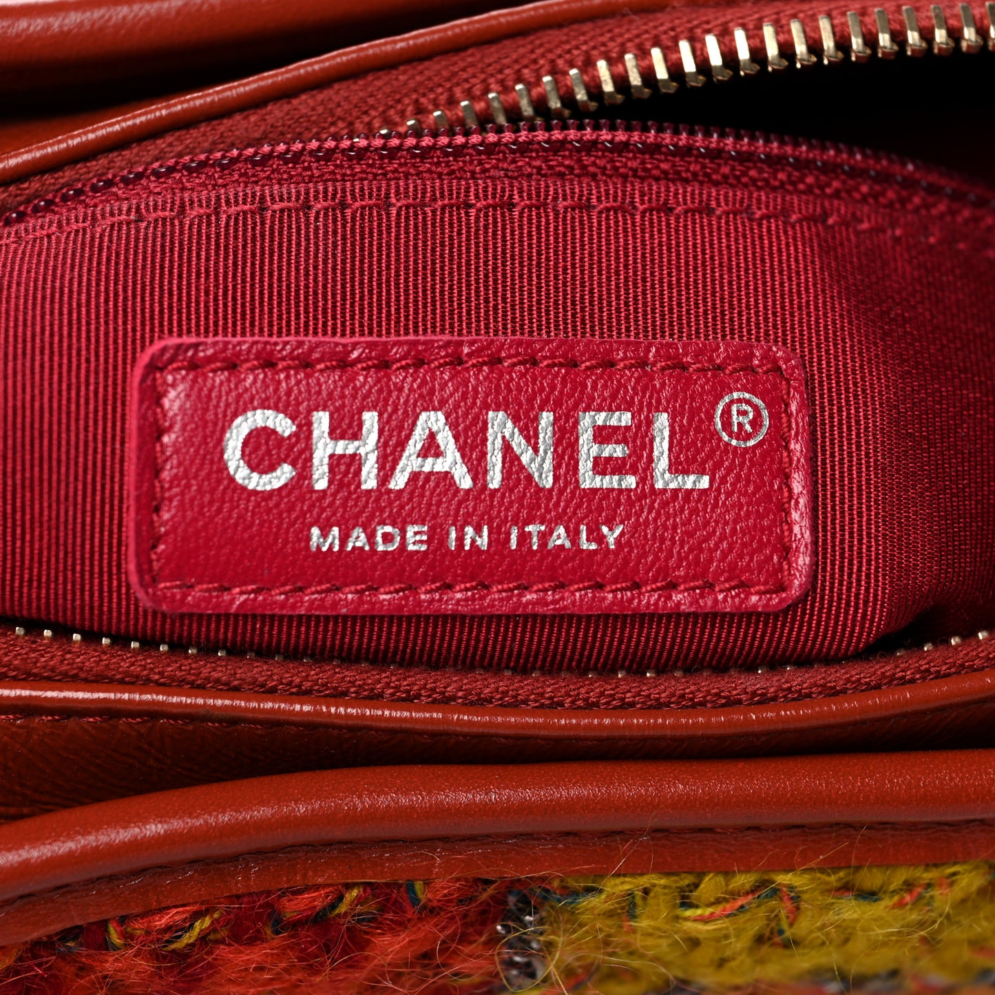 Tweed Calfskin Small Gabrielle Hobo Red Multicolor