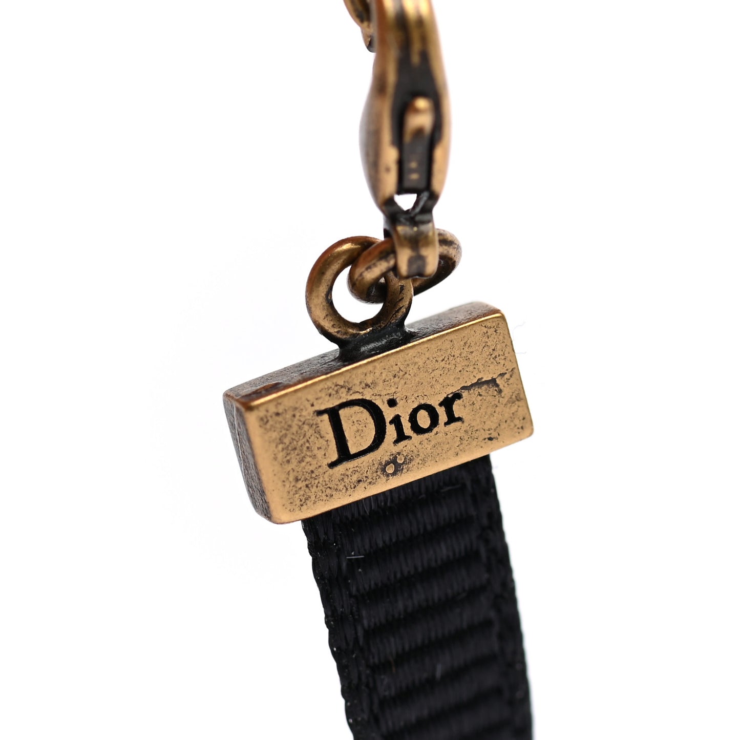 Grosgrain Ribbon J'Adior Logo Choker Necklace Black