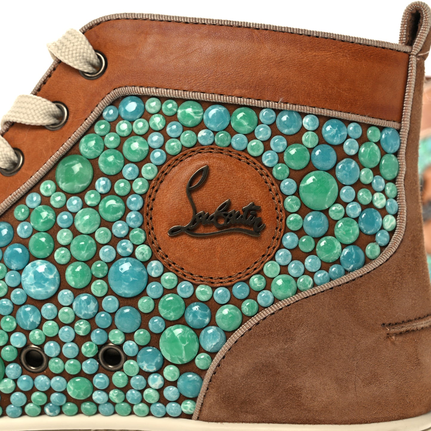 Calfskin Suede Minerom India Flat Sneakers 40.5 Turquoise