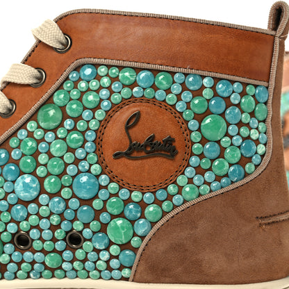 Christian Louboutin Calfskin Suede Minerom India Flat Sneakers 40.5 Turquoise 8 of 11