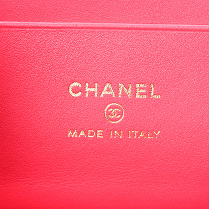 Chanel Caviar Quilted Top Handle Slim Vanity With Chain Fuchsia 5 of 10