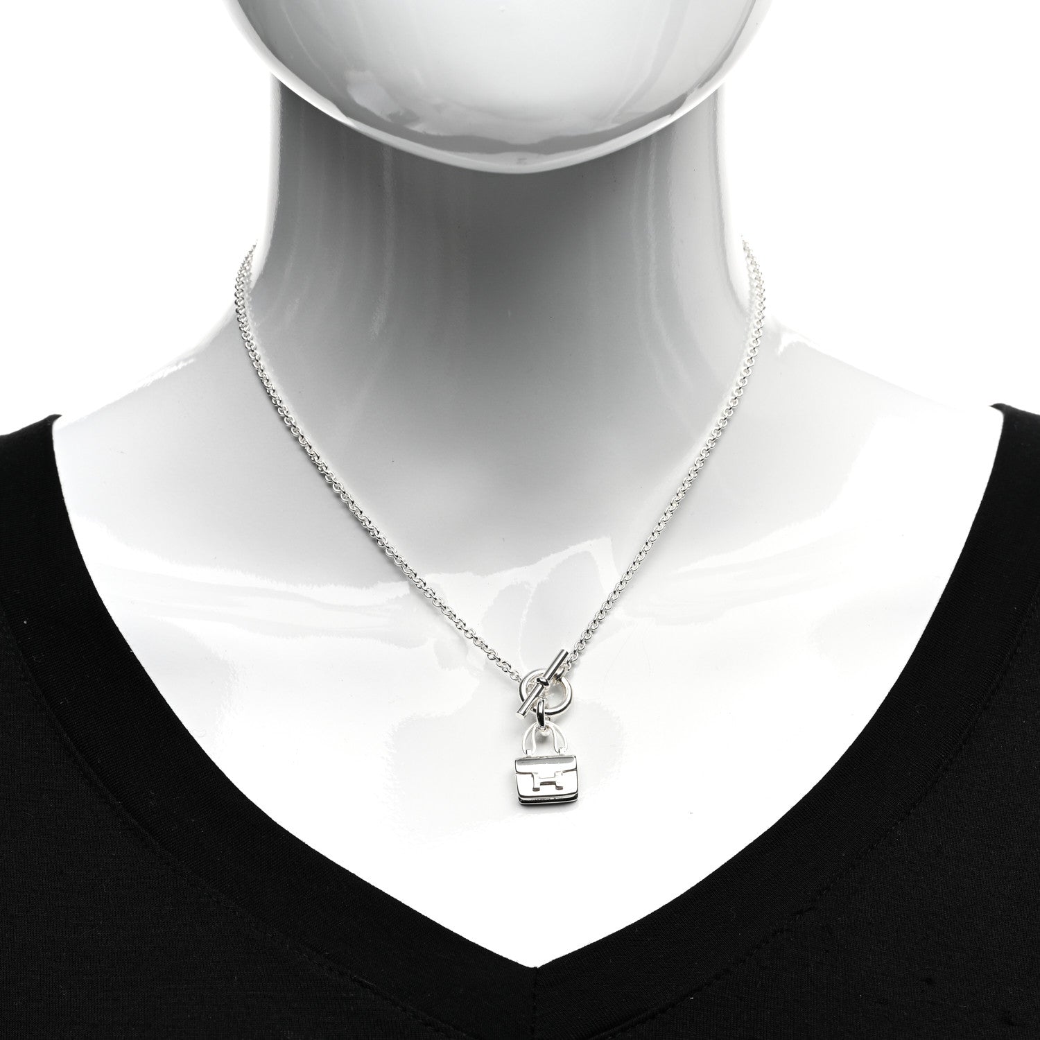 Hermes Sterling Silver Constance Amulettes Pendant Necklace 2 of 4