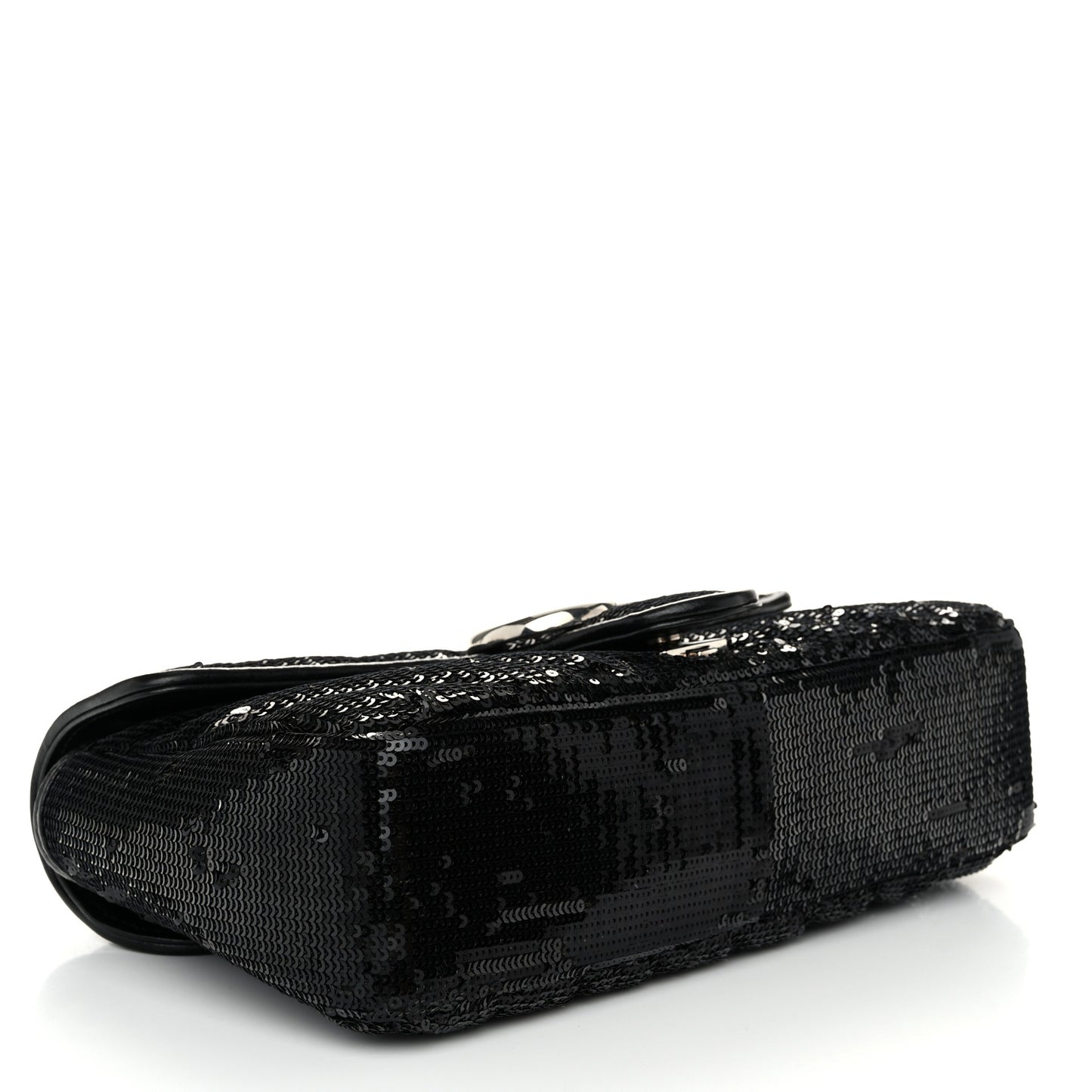 Sequin Matelasse Small GG Marmont Shoulder Bag Black
