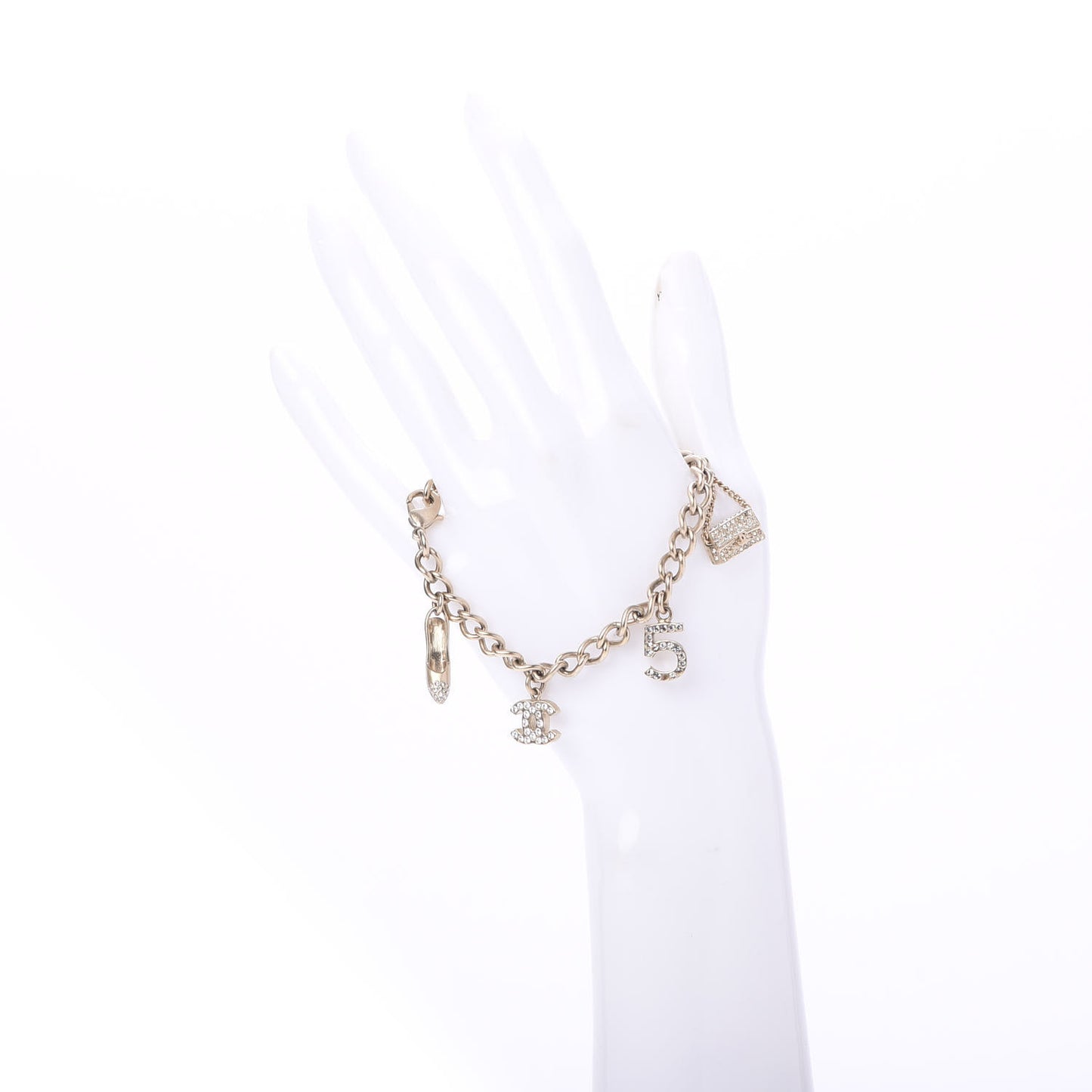 Crystal CC Heel Motif N°5 Charms Bracelet Gold
