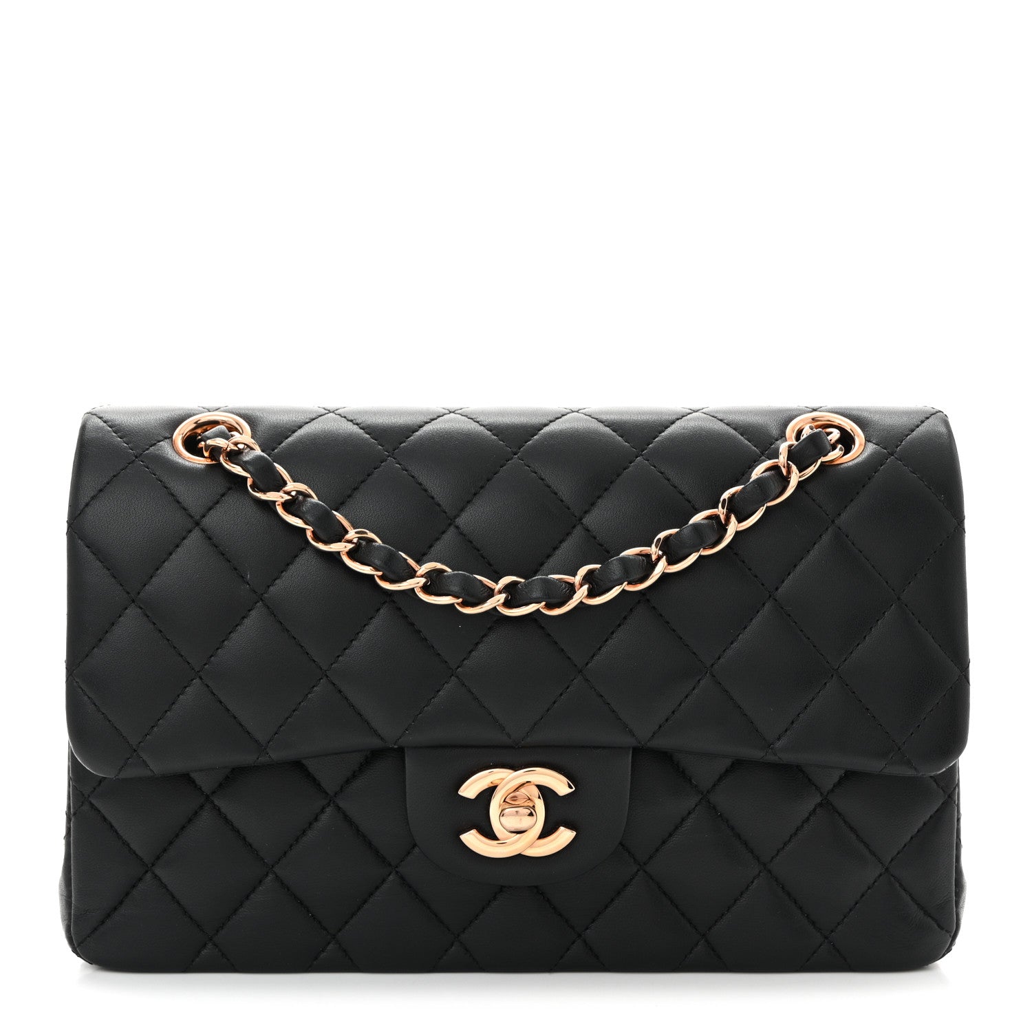 Chanel Lambskin Quilted Small Double Flap Black 1 of 11