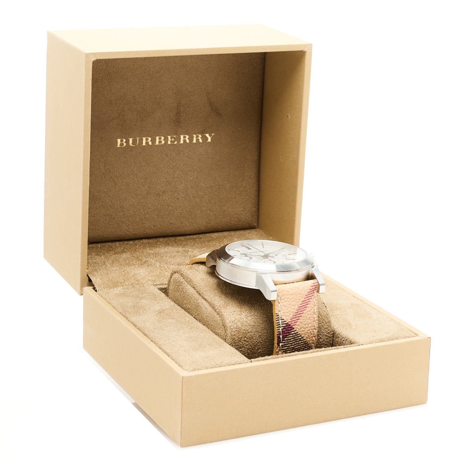 Burberry Stainless Steel Calfskin 43mm Haymarket Chronograph Quartz Watch BU9360 5 of 5