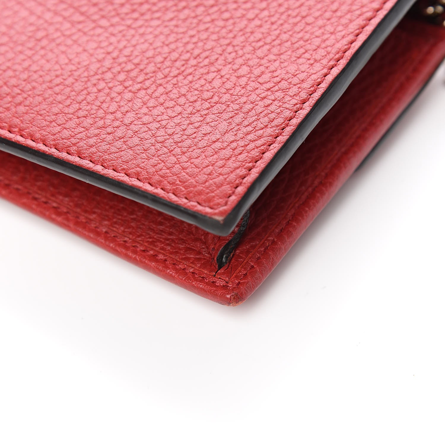 Gucci Dollar Calfskin Interlocking G Chain Wallet Red 12 of 13
