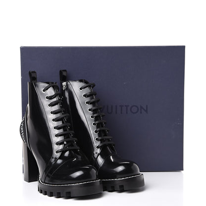 Louis Vuitton Glazed Calfskin Star Trail Ankle Boots 39.5 Black 9 of 9