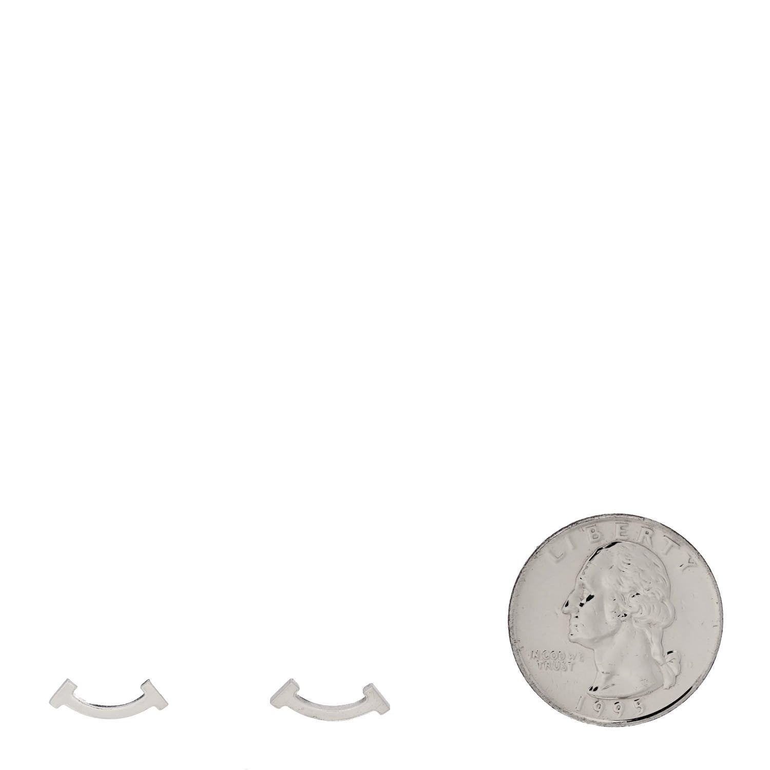 Tiffany Sterling Silver T Smile Stud Earrings 2 of 6