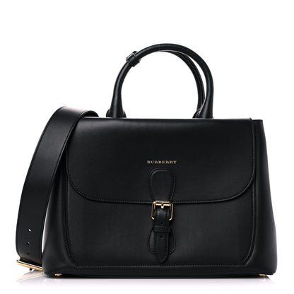 Burberry Smooth Bonded Calfskin Large Saddle Tote Black 1 of 13