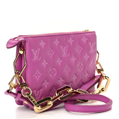 Louis Vuitton Lambskin Embossed Monogram Coussin BB Orchid 3 of 10