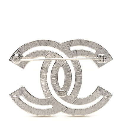 Chanel Baguette Crystal CC Brooch Silver 3 of 5