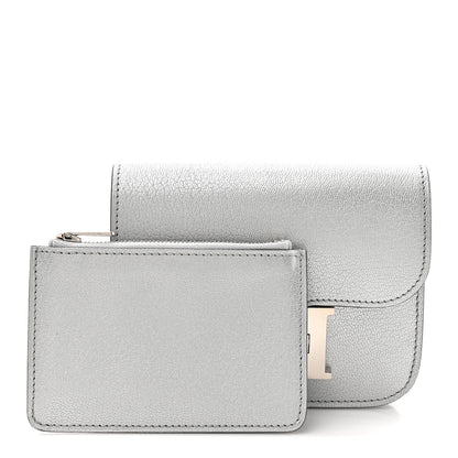 Hermes Metallic Chevre Chamkilight Constance Slim Wallet Argent 3 of 11
