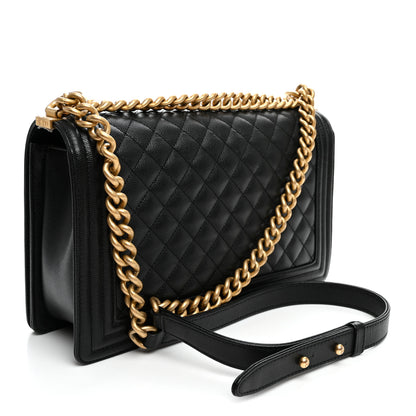Chanel Lambskin Quilted New Medium Boy Flap Black 3 of 12
