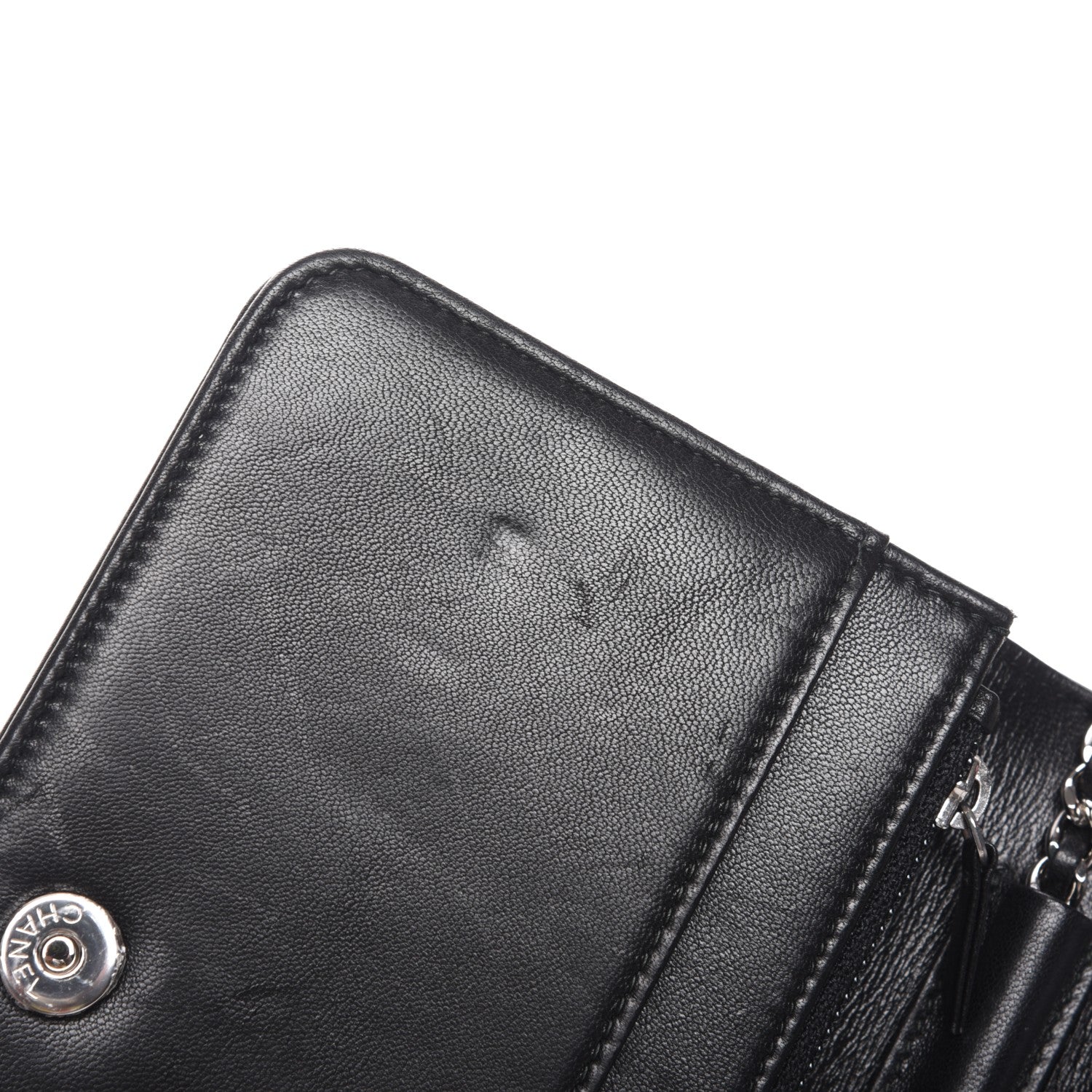 Chanel Calfskin Strass Boy Wallet On Chain WOC Black 9 of 10