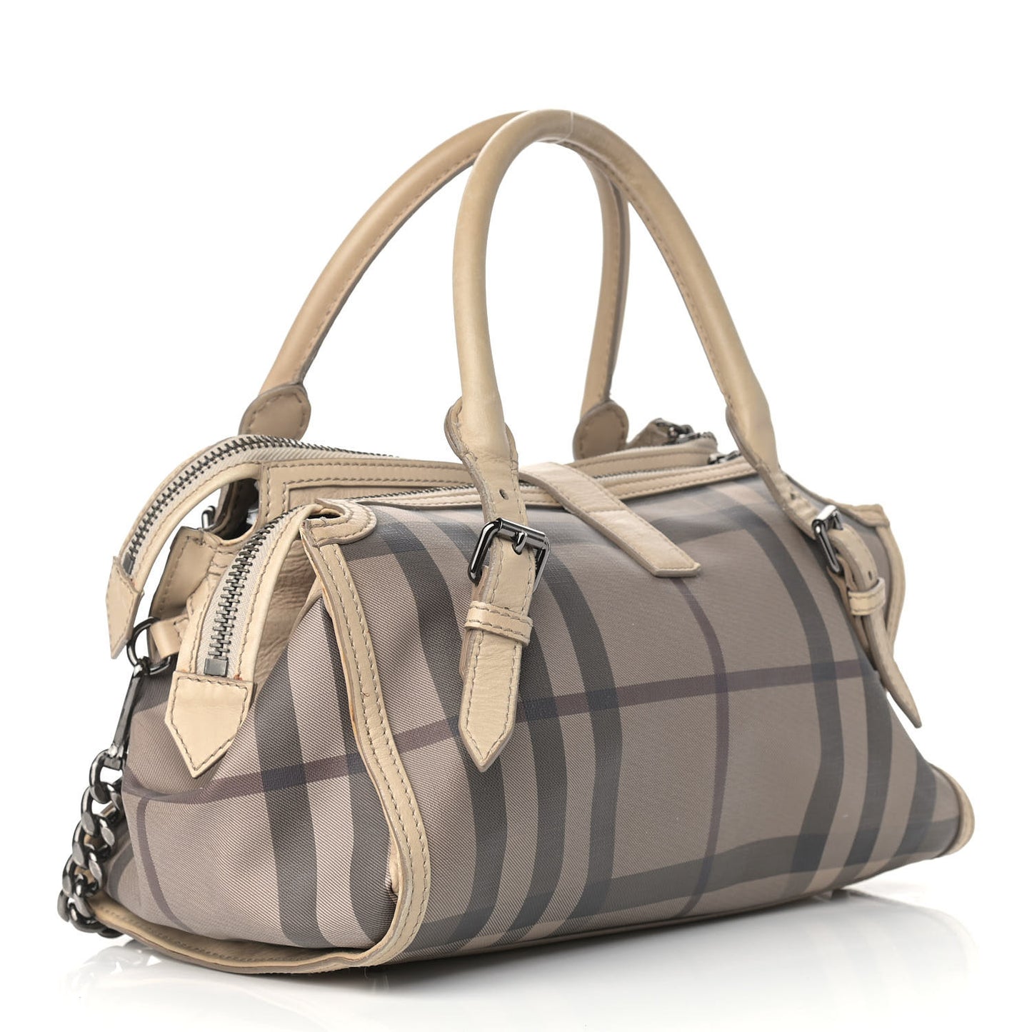 Smoked Check Satchel Trench