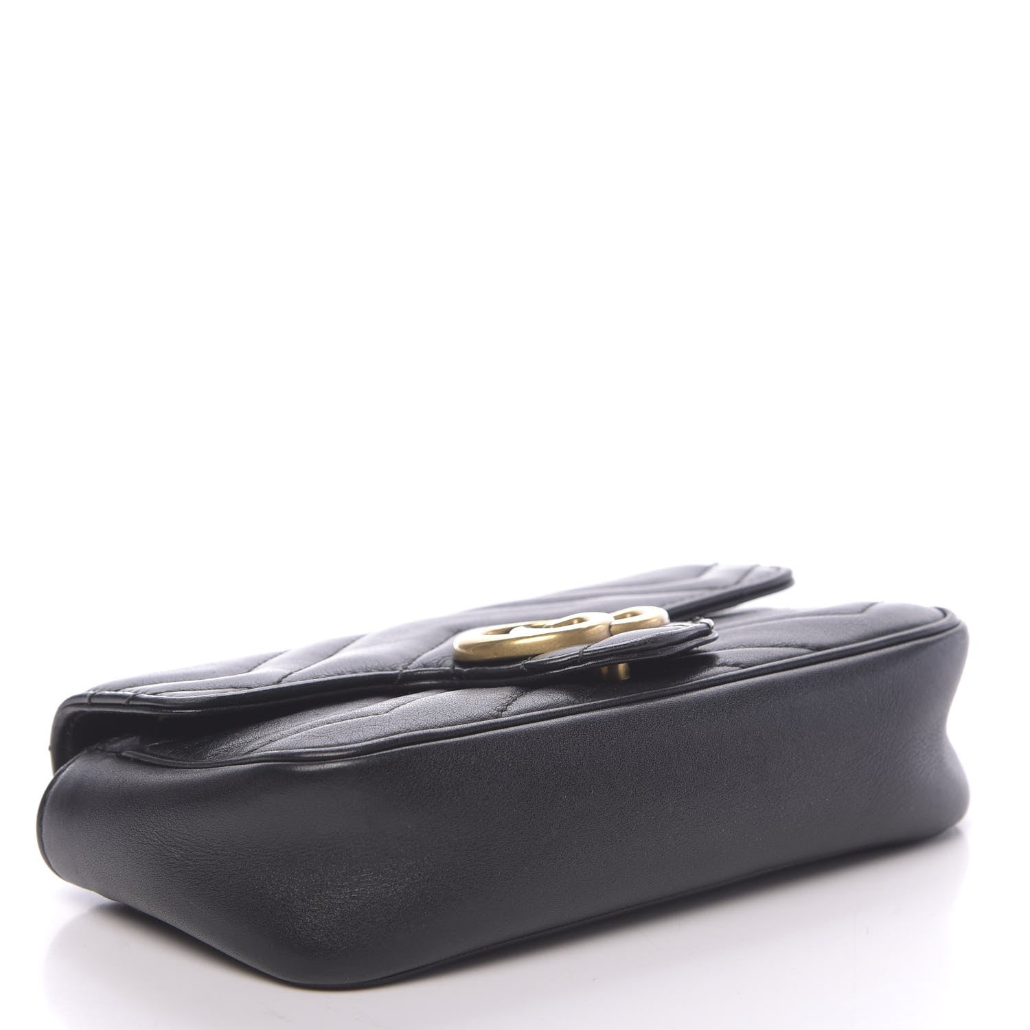 Gucci Calfskin Matelasse Super Mini GG Marmont Shoulder Bag Black 4 of 12