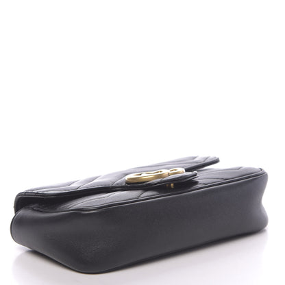 Gucci Calfskin Matelasse Super Mini GG Marmont Shoulder Bag Black 4 of 12