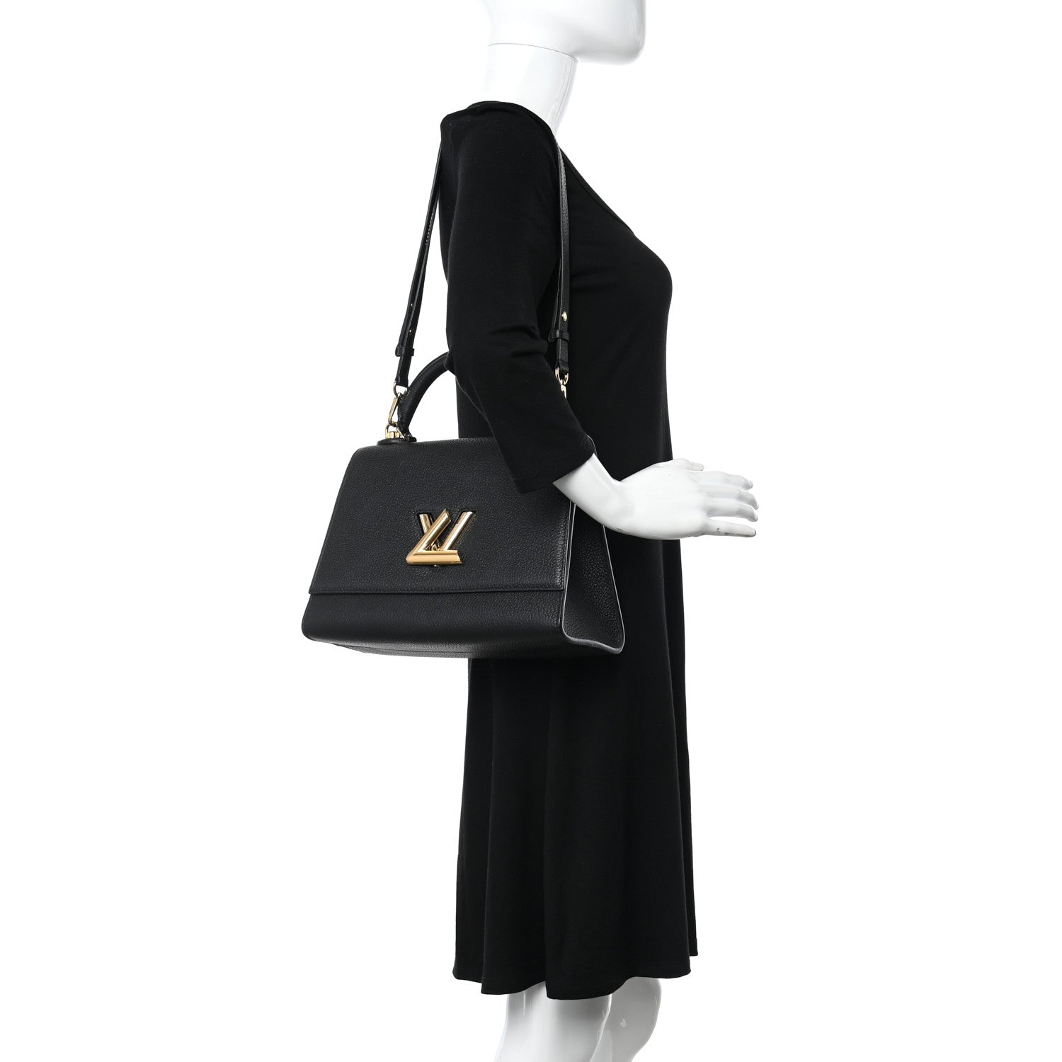 Louis Vuitton Taurillon Twist One Handle MM Black 2 of 12