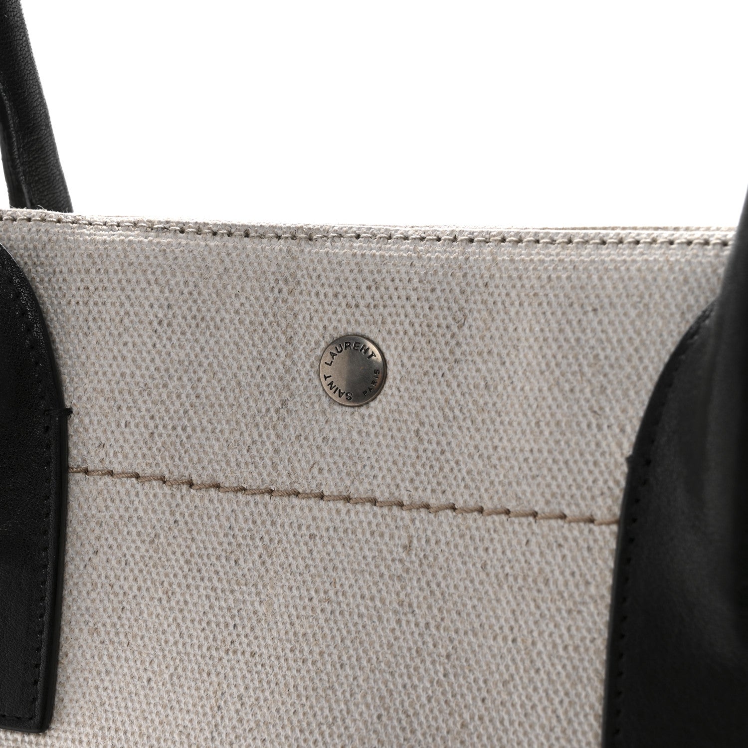 Saint Laurent Linen Calfskin Rive Gauche Tote Greggio Natural 13 of 15