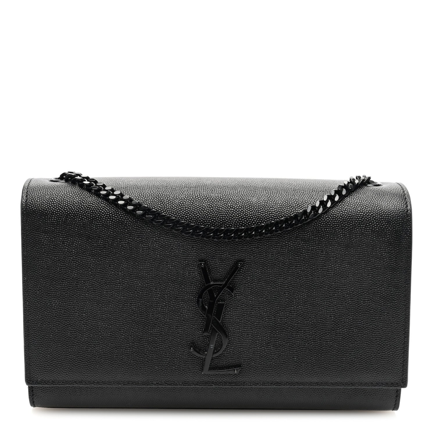 Saint Laurent Grain De Poudre Medium Classic Monogram Monochrome Kate Satchel Black 1 of 10