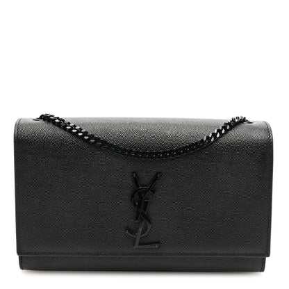Saint Laurent Grain De Poudre Medium Classic Monogram Monochrome Kate Satchel Black 1 of 10