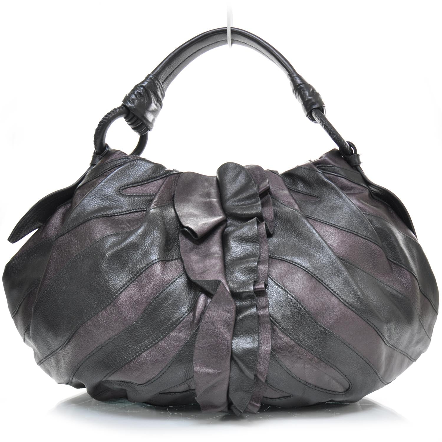Prada Vitellino Mordo Hobo Black and Purple 1 of 9