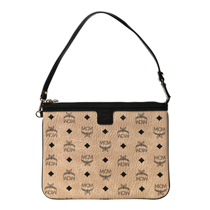 MCM Visetos Liz Shopper Tote Pouch Beige 1 of 10