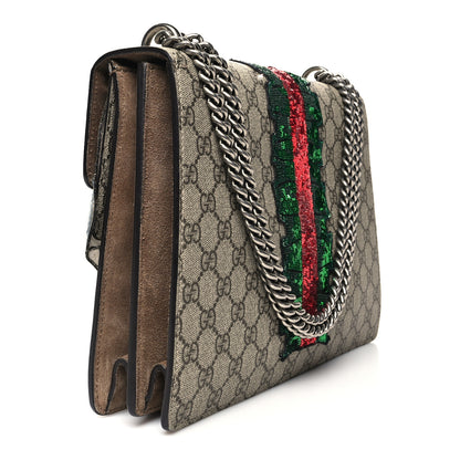 Gucci GG Supreme Monogram Lightning Embroidered Medium Dionysus Shoulder Bag Beige 3 of 14